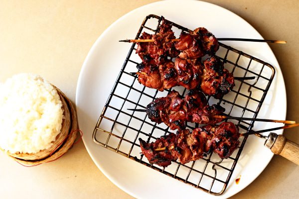 the kapre restaurant and bar review best restaurant in Panglao chargrilled adobo chicken liver skewers