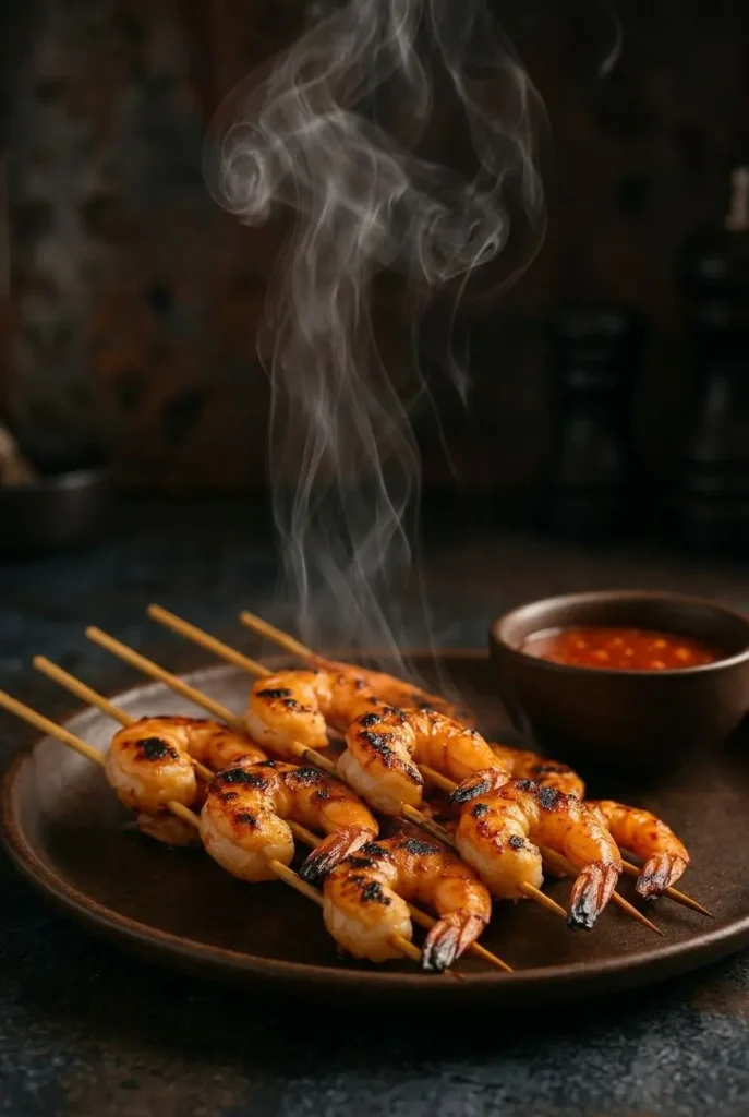 the kapre restobar best restaurant in Panglao Bohol prawn skewers